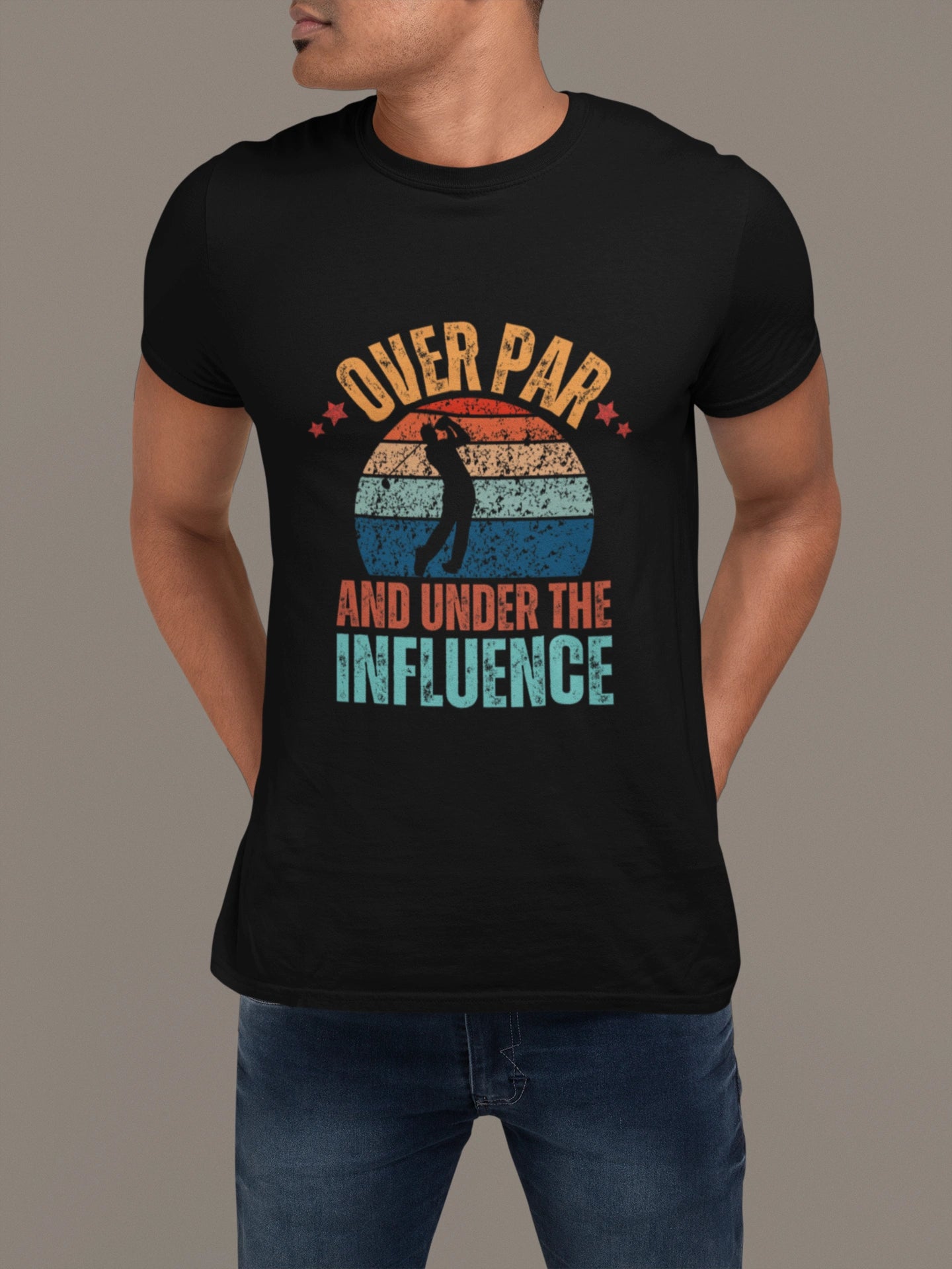 Over Par and Under the Influence – Funny Drunk Golfer T-shirt