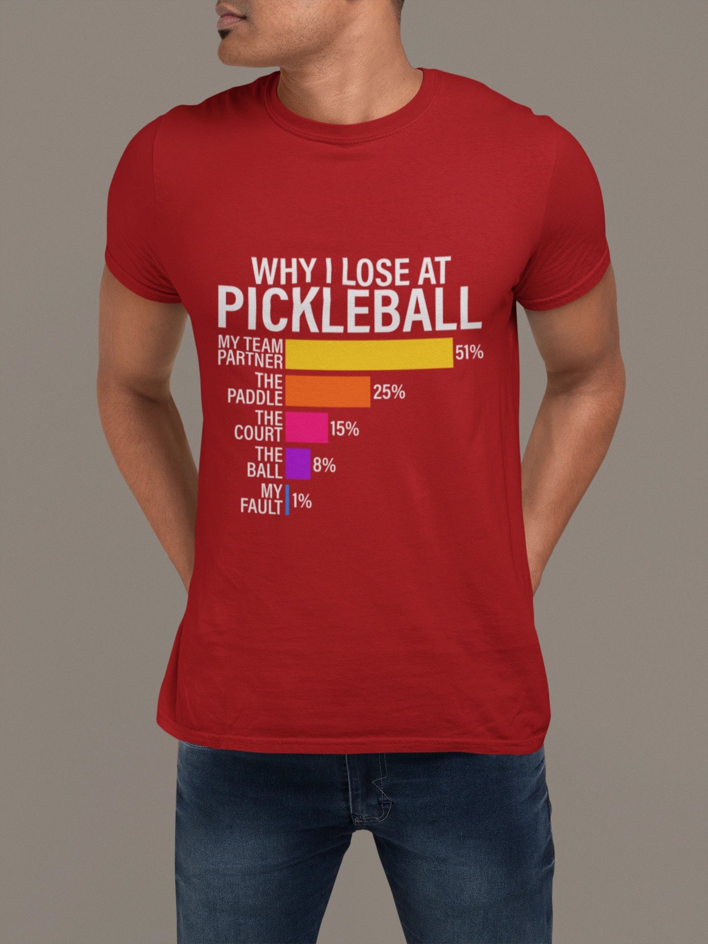 Why I Lose at Pickleball – Chart-Based Funny Graphic Tee