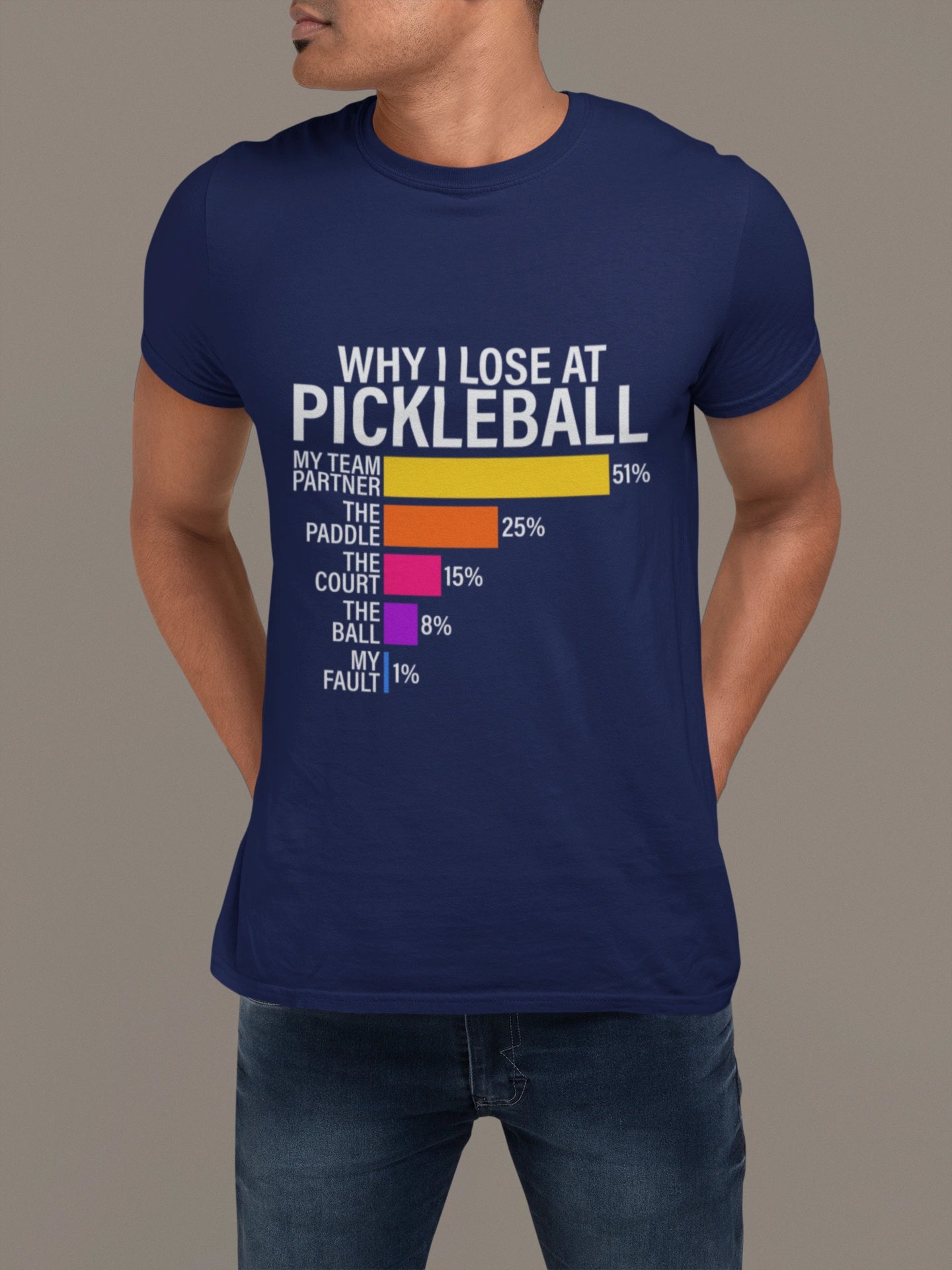 Why I Lose at Pickleball – Chart-Based Funny Graphic Tee