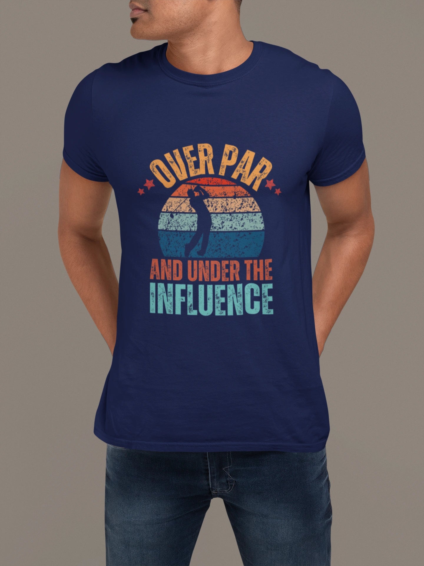 Over Par and Under the Influence – Funny Drunk Golfer T-shirt