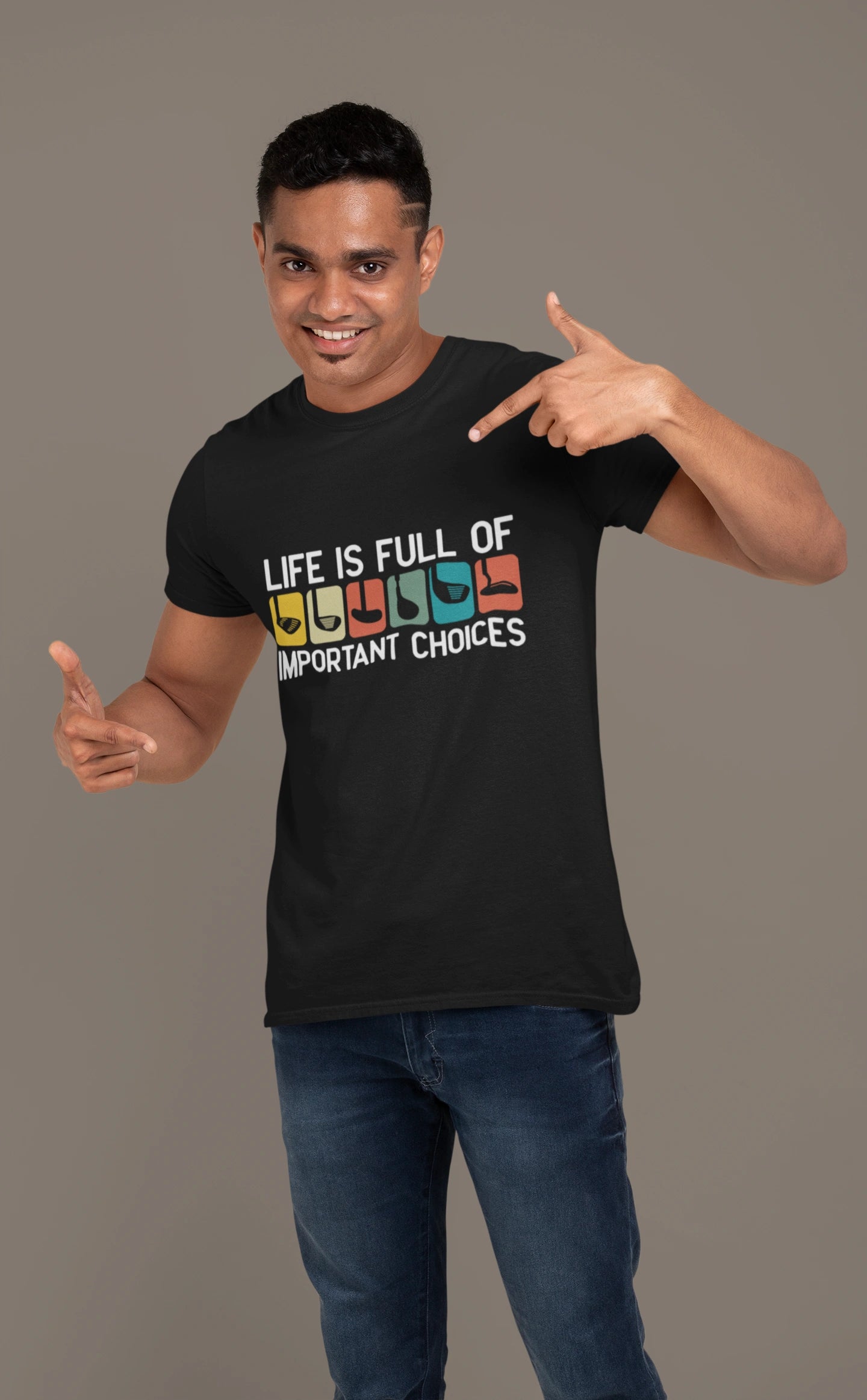 Important Choices Golf Tee – Pick Your Weapon