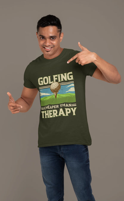 Golfing Is Cheaper Than Therapy Tee