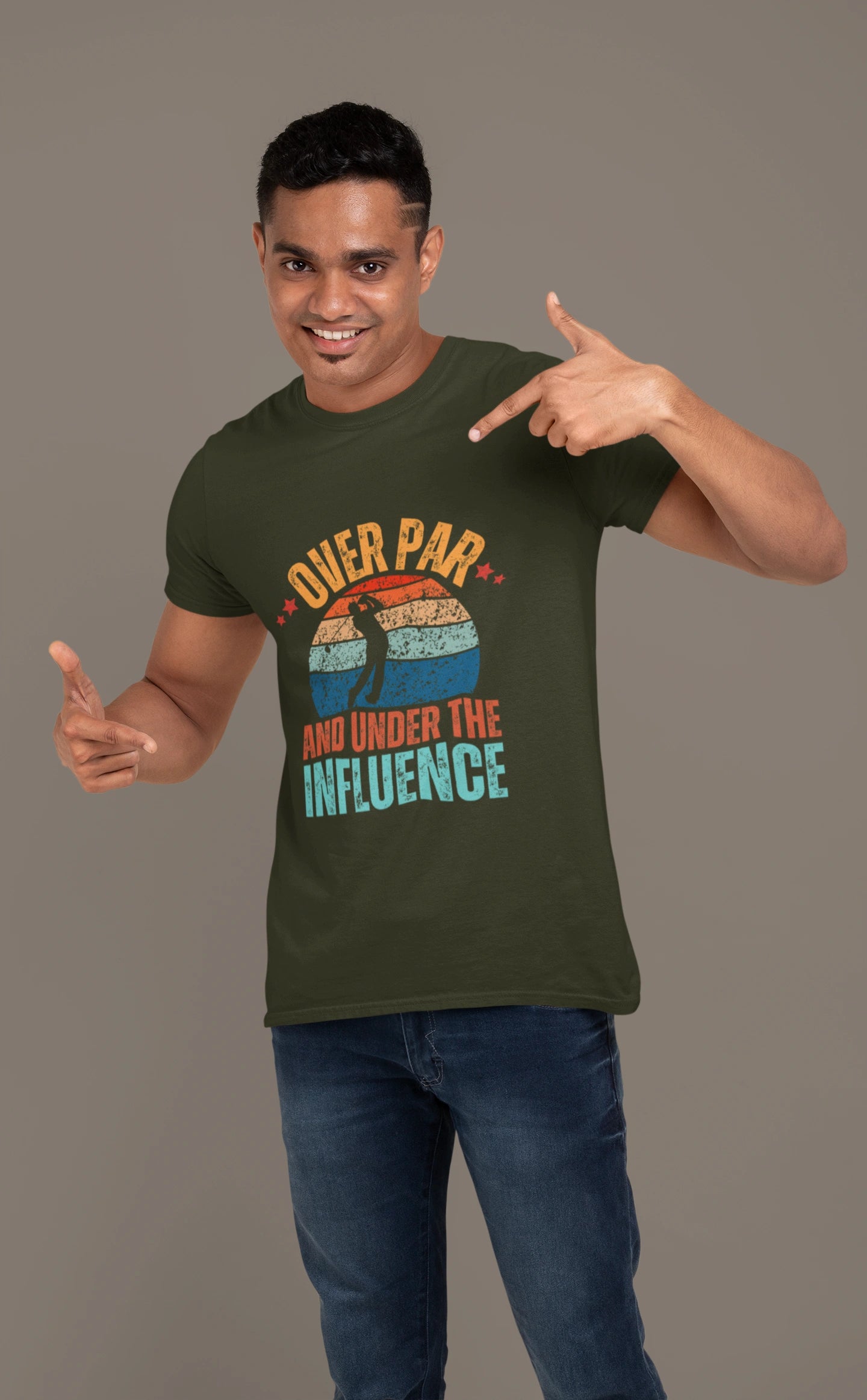 Over Par and Under the Influence – Funny Drunk Golfer T-shirt