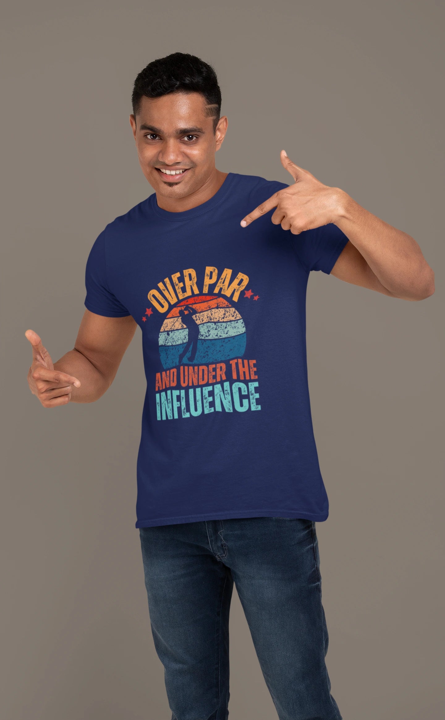 Over Par and Under the Influence – Funny Drunk Golfer T-shirt