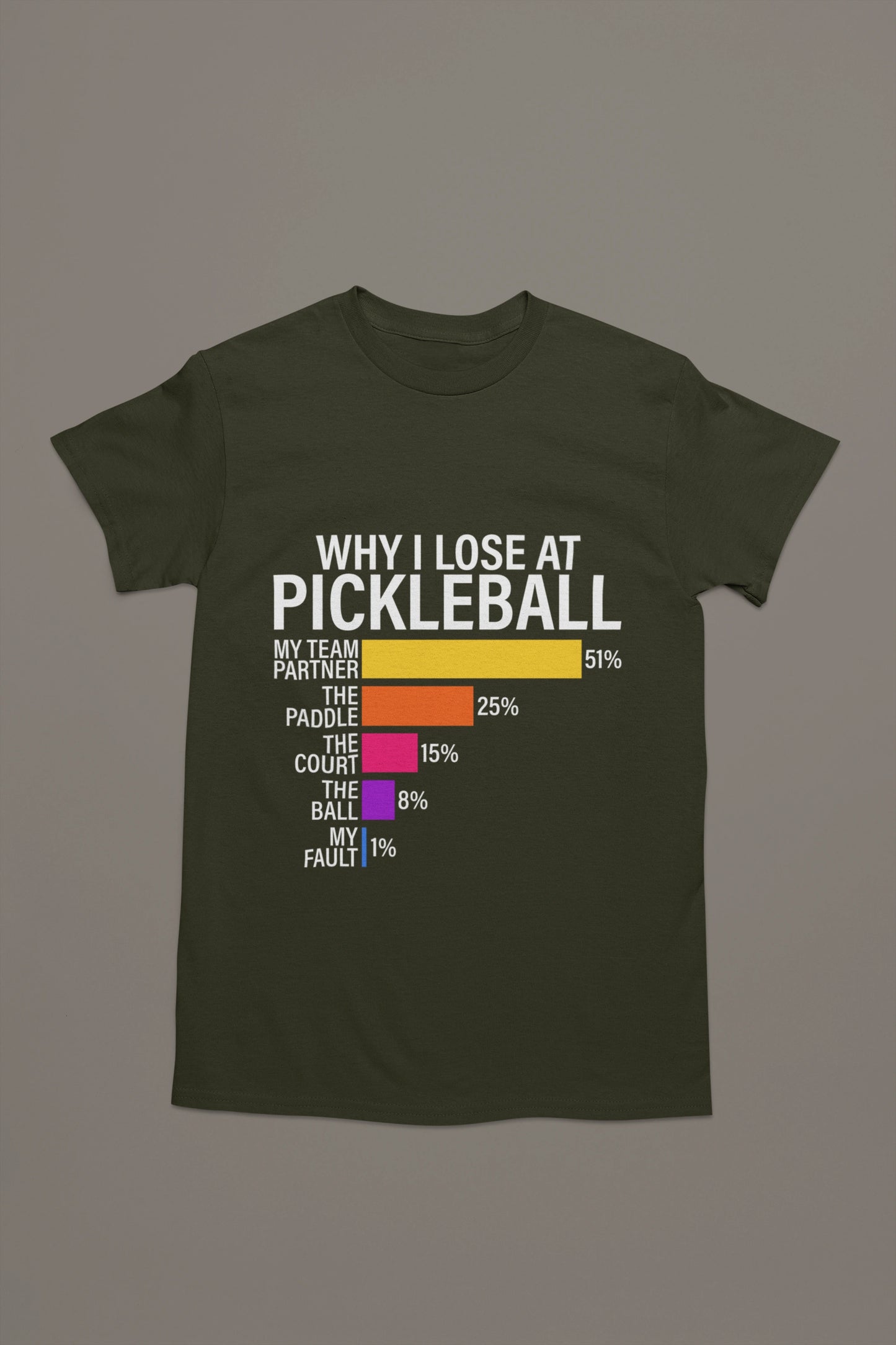Why I Lose at Pickleball – Chart-Based Funny Graphic Tee