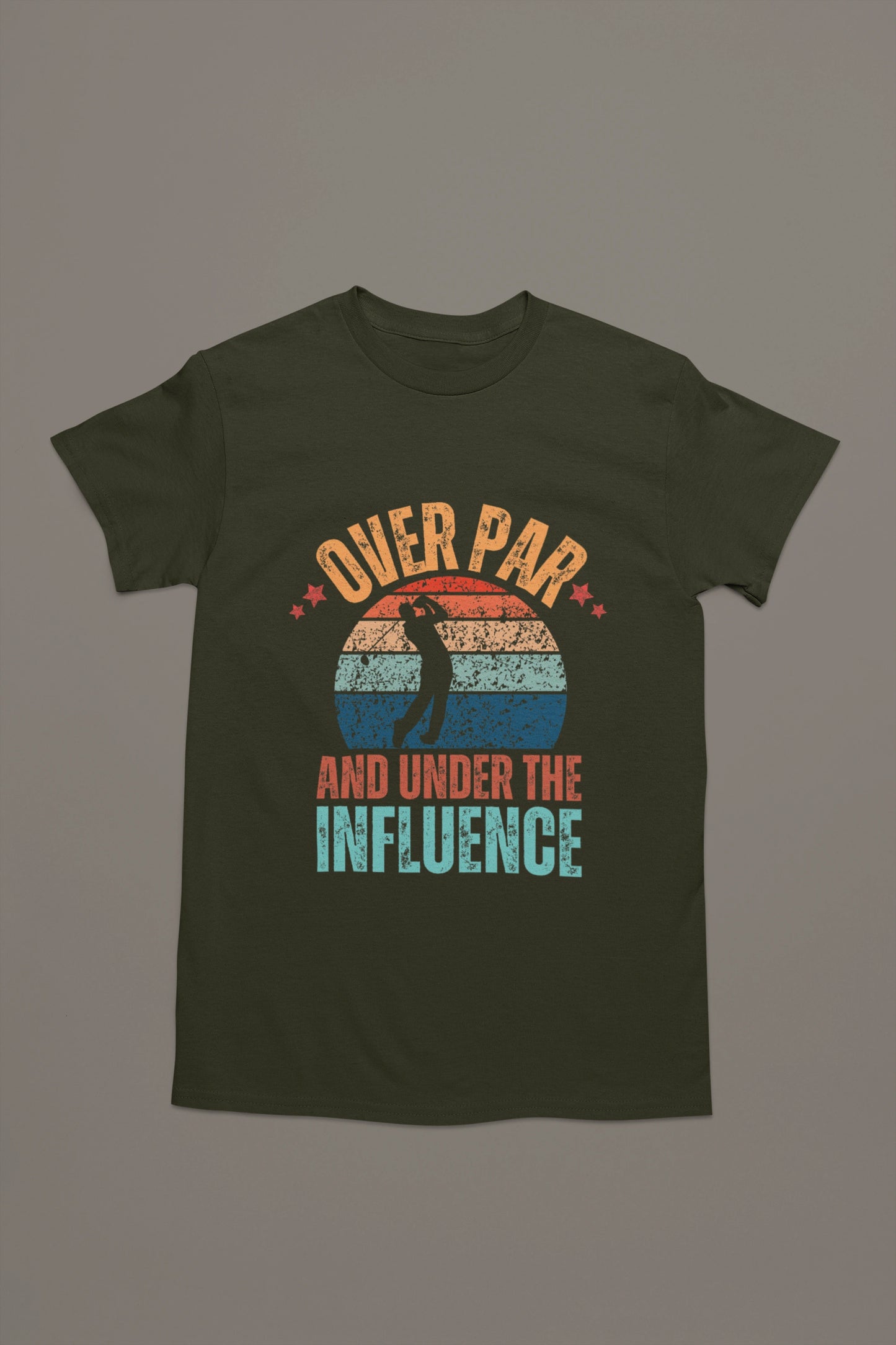 Over Par and Under the Influence – Funny Drunk Golfer T-shirt