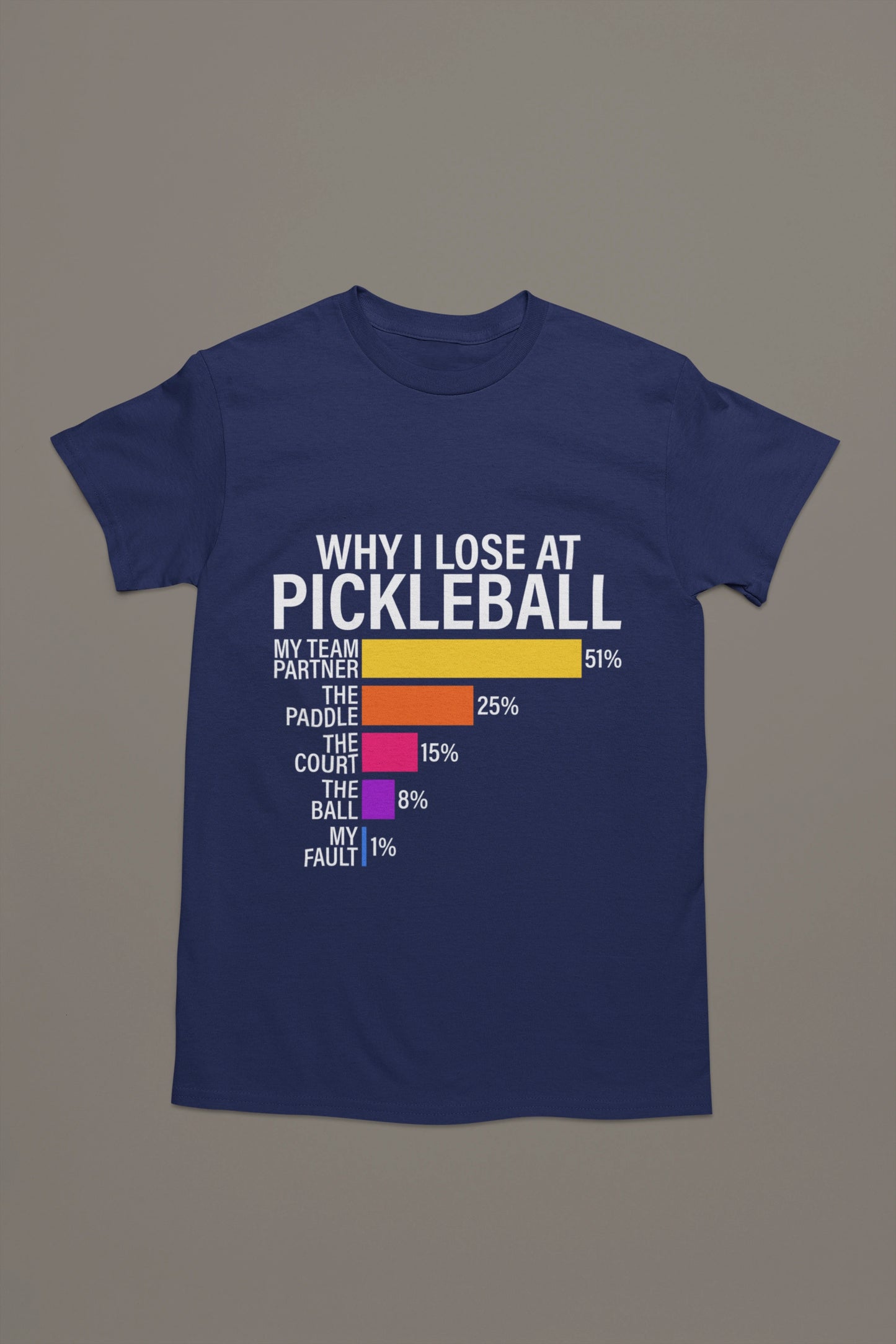 Why I Lose at Pickleball – Chart-Based Funny Graphic Tee