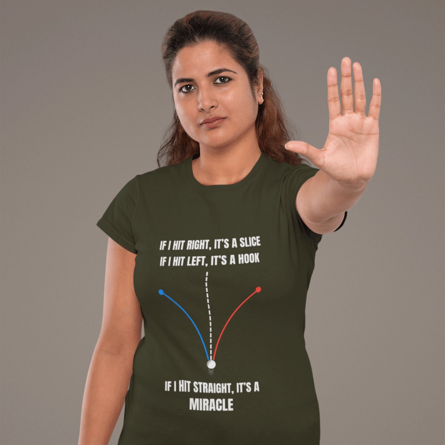 If I Hit Straight It’s a Miracle – Funny Golf T-Shirt