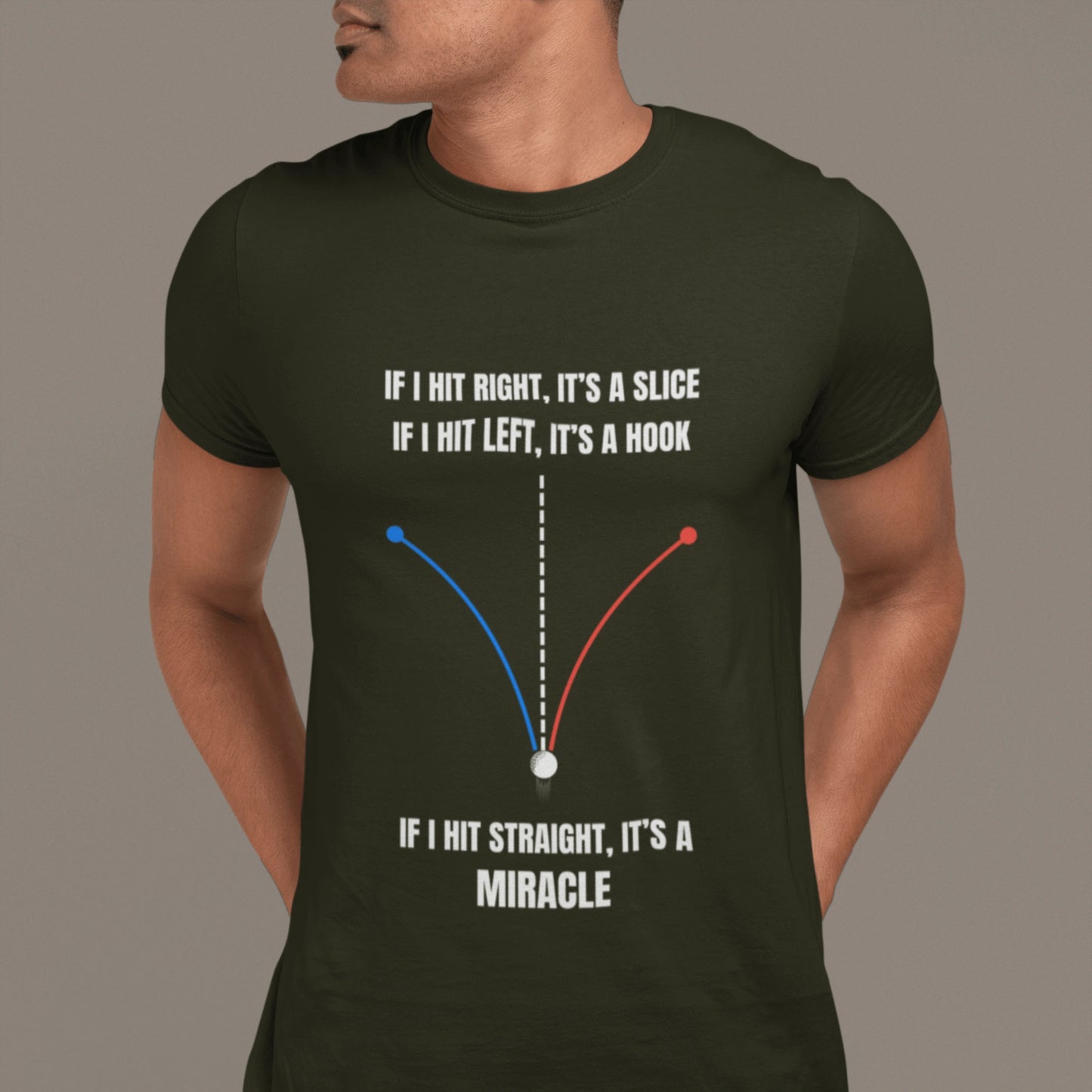 If I Hit Straight It’s a Miracle – Funny Golf T-Shirt