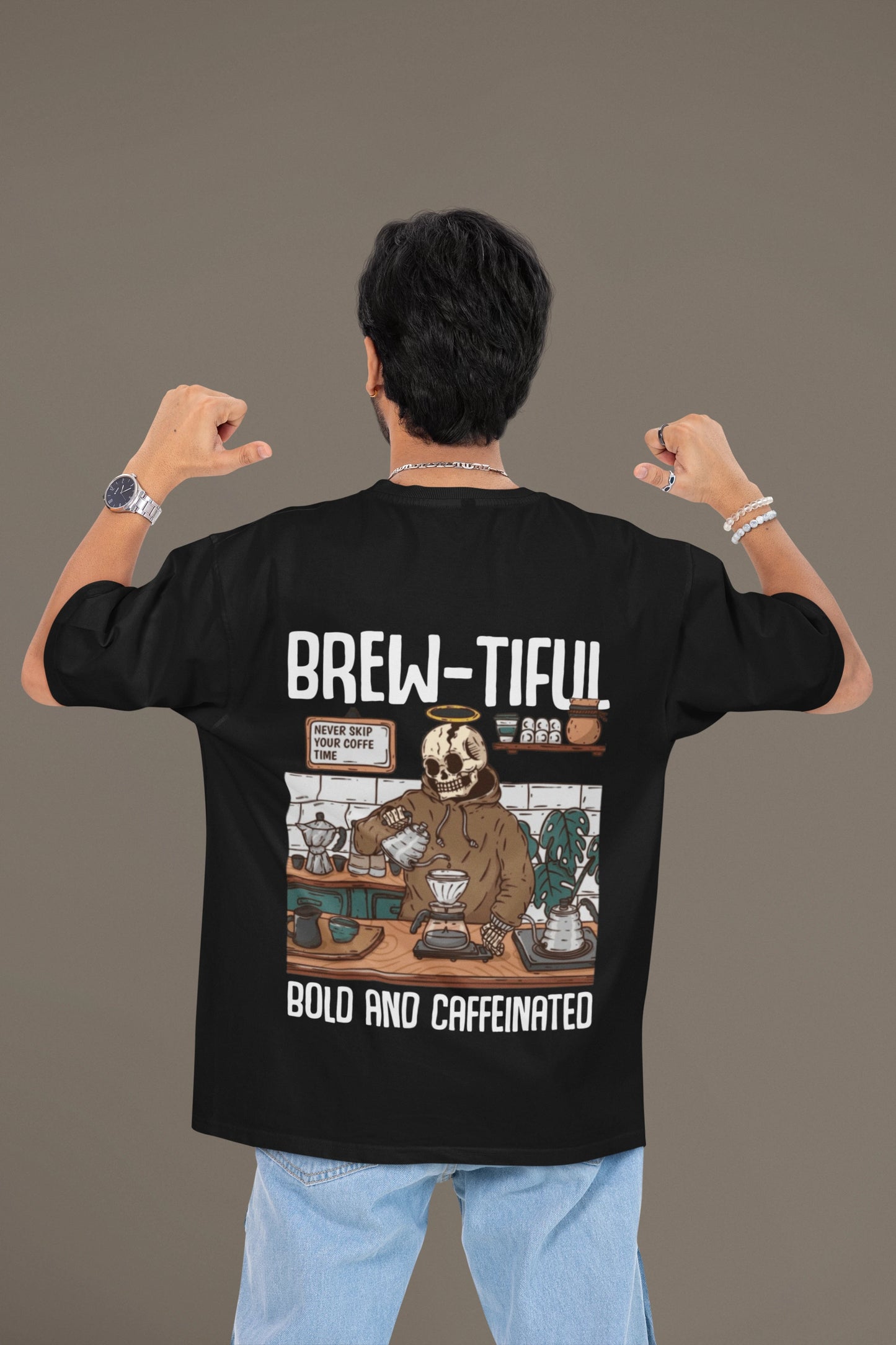 Brewtiful Bold Caffeinated Oversized T-Shirt